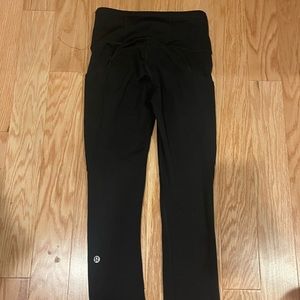 Lululemon black size 2 leggings; many pockets
